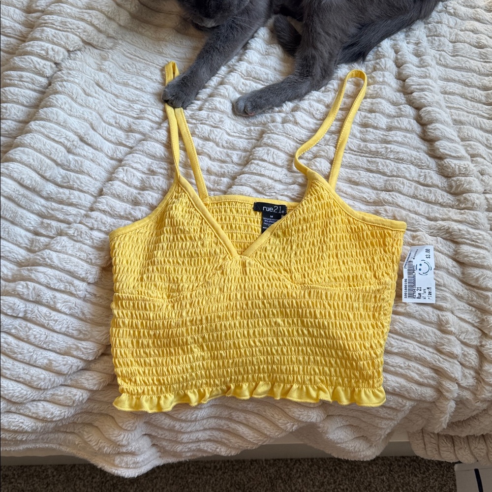 Rue21 Sunny Yellow Smocked Top